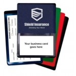 Foil-Stamped Vinyl Insurance Card Holder w/Front Business Card Pocket Custom Imprinted