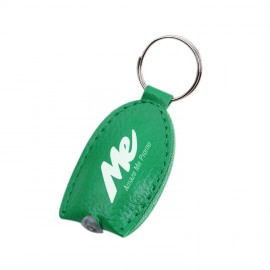 Logo Branded LED Light PU Leather Key Tag/Yellow Light