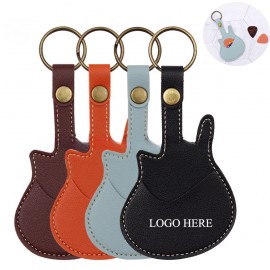 Guitar Shaped Keychain w/ Pick Storage Custom Imprinted