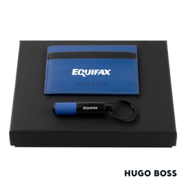 Hugo Boss Matrix Card Holder/Gear Matrix Key Ring - Blue Custom Imprinted