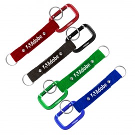 Square Carabiner with Plate and Key Ring Custom Printed