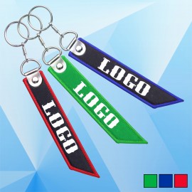 6'' x 1'' Bevel Edge Embroidered Keychain Custom Printed  6