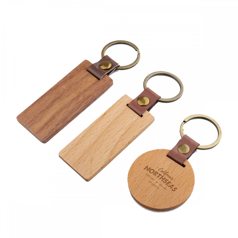 Stylish Wooden Keychain Custom Printed