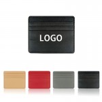 PU Leather Credit Card Holder Money Clip Logo Branded