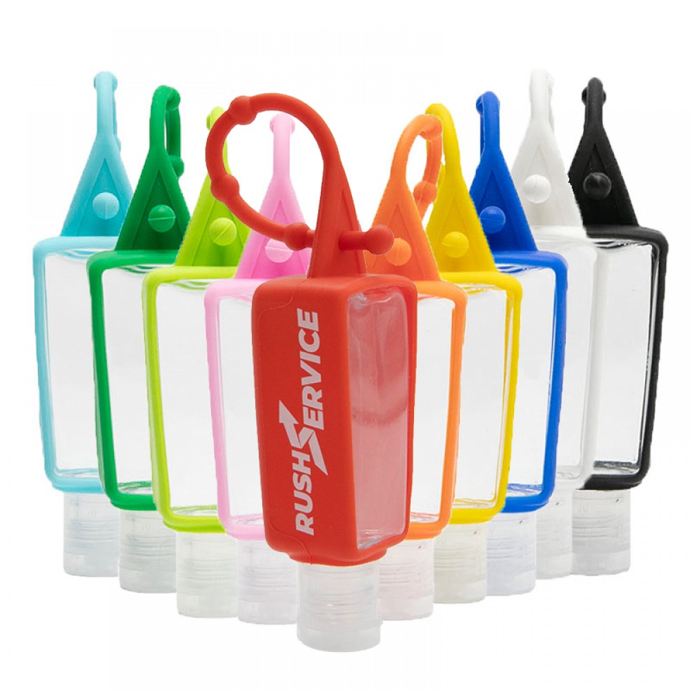 Custom Printed Custom Silicone Bottle Holders For 1 Oz. Hand Sanitizers Custom Printed Custom Silicone Bottle Holders For 1 Oz. Hand Sanitizers