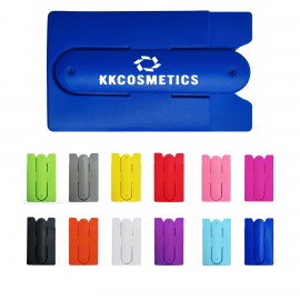 Silicone Card Holder With Phone Stand Custom Imprinted