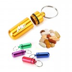 Custom Imprinted Aluminum Alloy Pill Case Keychain