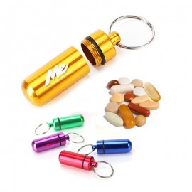 Custom Imprinted Aluminum Alloy Pill Case Keychain  Custom Imprinted Aluminum Alloy Pill Case Keychain
