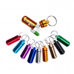 Logo Branded Mini Pill Container Keychain/Pill Case w/Keychain