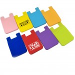 Custom Imprinted 2 Layer Silicone Cellphone Card Sleeve/ Holder Wallet