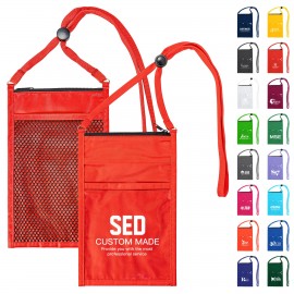 Custom Imprinted 70D PVC Card Holder With Hanging Rope