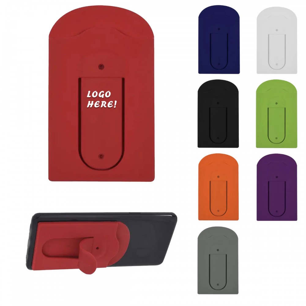 Silicone Vent Phone Wallet w/ Stand Custom Imprinted Silicone Vent Phone Wallet w/ Stand Custom Imprinted