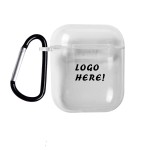 Logo Branded Clear Protective Case for Wireless Bluetooth Earphone w/ Keychain Hook