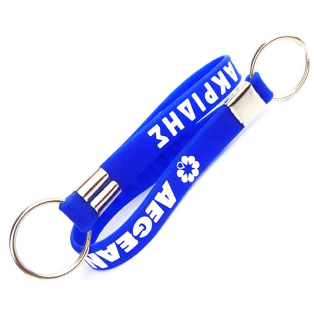Custom Imprinted Debossed Color Filled Silicone Keychain