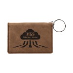 Custom Imprinted Leatherette ID Holder with Keyring