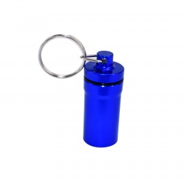 Custom Imprinted Waterproof Metal Pill Box with Keychain