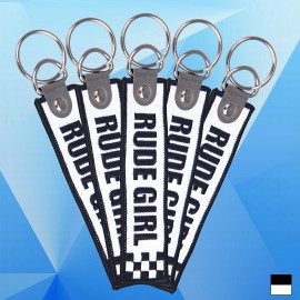 Embroidered D Shape Ring Keychain Custom Imprinted  Embroidered D Shape Ring Keychain Custom Imprinted