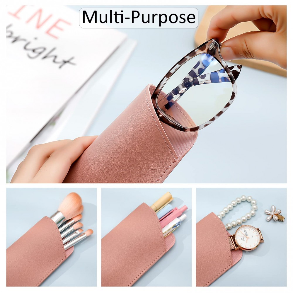 Custom Imprinted Soft Leather Eyeglass Case Portable Glasses Pouch Custom Imprinted Soft Leather Eyeglass Case Portable Glasses Pouch