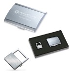 2-Piece Gift Set of Business Card Case and Key Holder Custom Imprinted