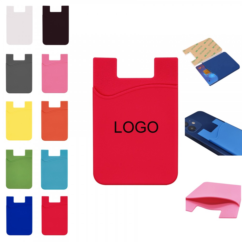 Custom Printed Silicone Phone Wallet ID Credit Card Holder