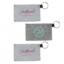 Logo Branded Card Guard Heathered Jersey Knit Neoprene