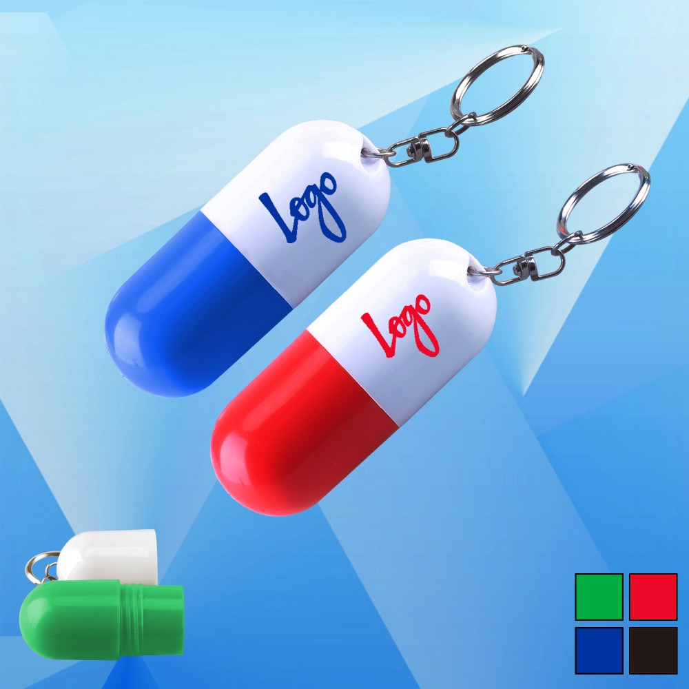 Pill Case with Keychain Custom Imprinted