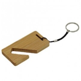 Logo Branded Style 2 Bamboo Phone Stand Keychain