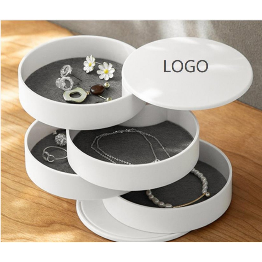 4 Layer Travel Jewelry Organizer Box Display Tray, Portable Storage Case Accessories Holder Logo Branded