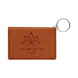 Custom Printed Leatherette ID Holder with Keyring