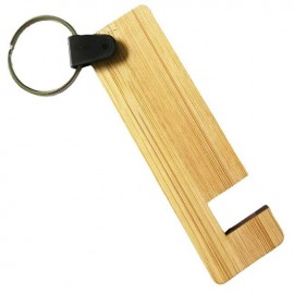Custom Printed Slim Bamboo Phone Stand Keychain