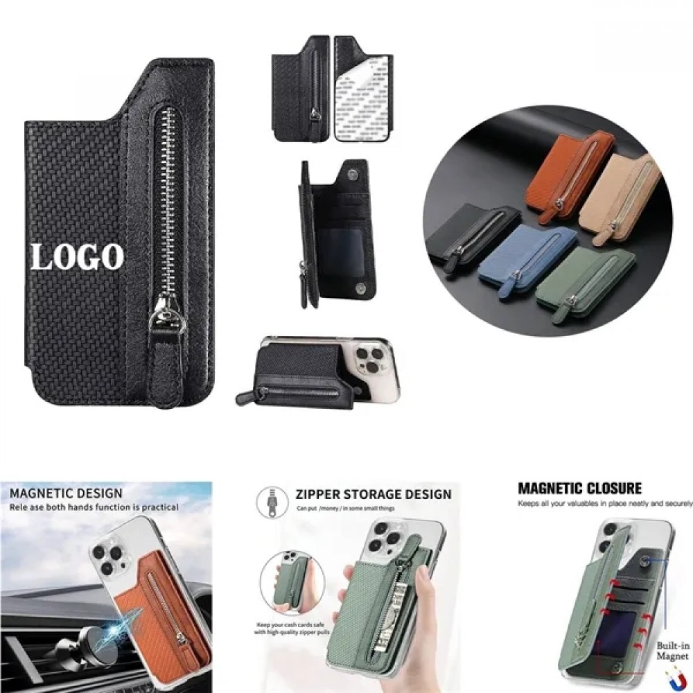 Custom Printed PU Leather Phone Card Holder Stick-On
