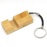 Bamboo Phone Stand Block Keychain Custom Printed