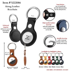 Logo Branded Leather Airtag Case