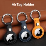 Custom Printed Economical PU Leather AirTag Holder with Key Ring