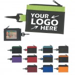 Custom Imprinted ID Holder w/Zipper Wallet & Plastic Carabiners