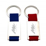 Square Metal Key Tag w/Strap Logo Branded