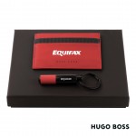Hugo Boss Matrix Card Holder/Gear Matrix Key Ring - Red Custom Imprinted