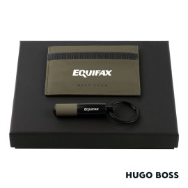 Hugo Boss Matrix Card Holder/Gear Matrix Key Ring - Khaki Logo Branded