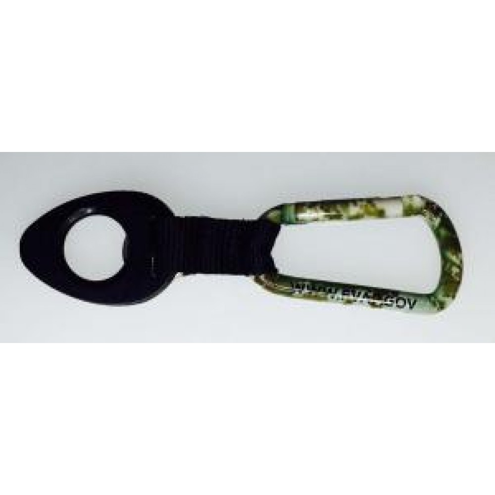 Logo Branded Desert Sand Carabiner w/Bottle Holder Strap Logo Branded Desert Sand Carabiner w/Bottle Holder Strap