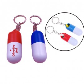 Pill Shaped Case Key Chain Custom Printed