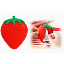 Strawberry Shaped Silicone Card Holder/Luggage Tag/Silicone Key Chain Custom Printed