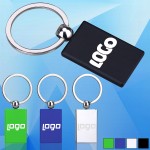 Rectangle Metal Key Ring Custom Printed