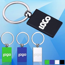 Rectangle Metal Key Ring Custom Printed