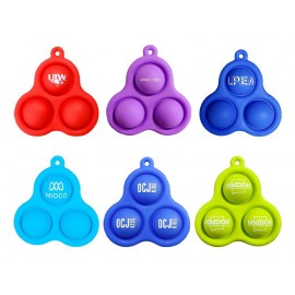 Silicone Pop 3 Bubbles Fidget Toy Keychain Custom Printed