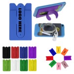 Logo Branded Silicone Phone Wallet w/Stand