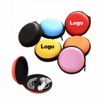Custom Imprinted Round Ear Buds Storage Case Earphone Box Headset Bag