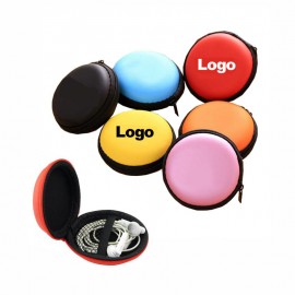 Custom Imprinted Round Ear Buds Storage Case Earphone Box Headset Bag  Custom Imprinted Round Ear Buds Storage Case Earphone Box Headset Bag