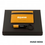 Hugo Boss Matrix Card Holder/Gear Matrix Key Ring - Yellow Logo Branded