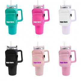 Logo Branded 40oz Water Bottle Pouch with Two Pockets