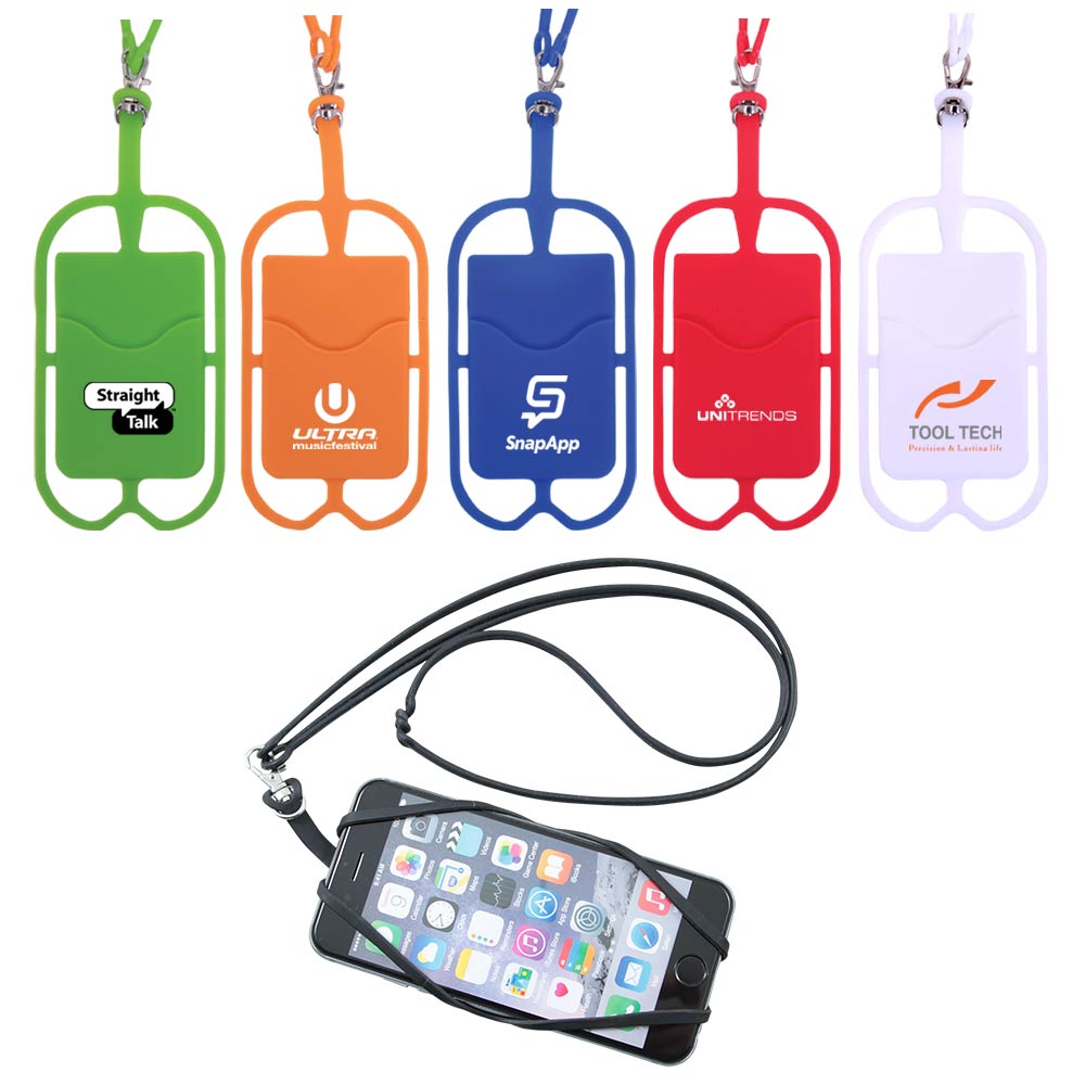 Silicone Phone Neck Wallet (Direct Import - 10-12 Weeks Ocean) Custom Imprinted Silicone Phone Neck Wallet (Direct Import - 10-12 Weeks Ocean) Custom Imprinted